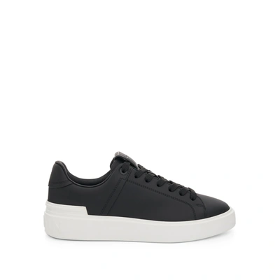 Balmain B Court Sneakers In Black Calfskin
