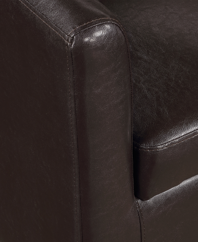 Shop Convenience Concepts 27.75" Faux Leather Roosevelt Accent Chair With Ottoman In Espresso Faux Leather