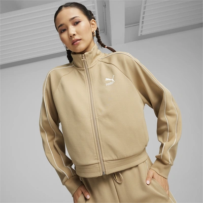 Shop Puma Womens  T7 Track Jacket In Beige