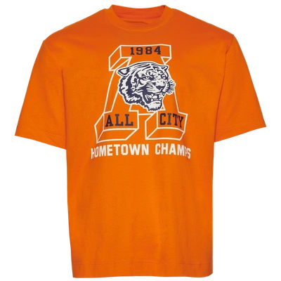Shop All City By Just Don Mens  Cap A T-shirt In Orange/orange