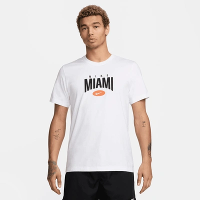 Shop Nike Mens  Nsw Short Sleeve City T-shirt Miami In White