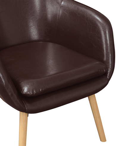 Convenience Concepts 25.25" Faux Leather Charlotte Wingback Upholstered Accent Armchair In Espresso Faux Leather
