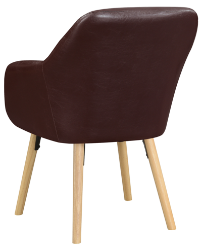 Convenience Concepts 25.25" Faux Leather Charlotte Wingback Upholstered Accent Armchair In Espresso Faux Leather