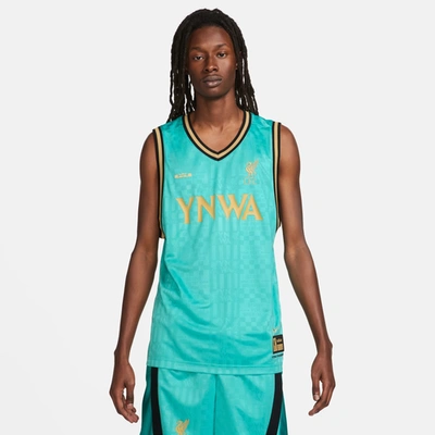 Shop Nike Mens  Lebron Lfc Dna Jersey In Washed Teal/truly Gold