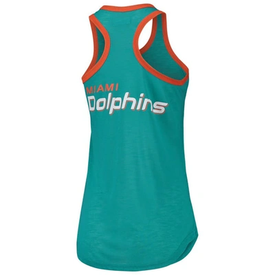 Shop G-iii 4her By Carl Banks Aqua Miami Dolphins Tater Tank Top