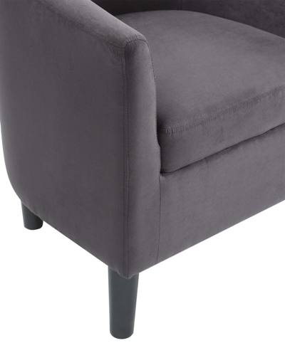 Convenience Concepts 26.25" Microfiber Churchill Accent Chair With Ottoman In Dark Gray Microfiber