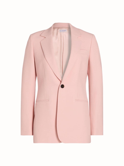 Shop Burberry Women's Wool Single-breasted Blazer In Cameo