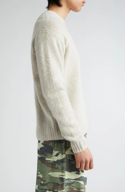 Shop Acne Studios Monogram Wool Sweater In Light Grey Melange