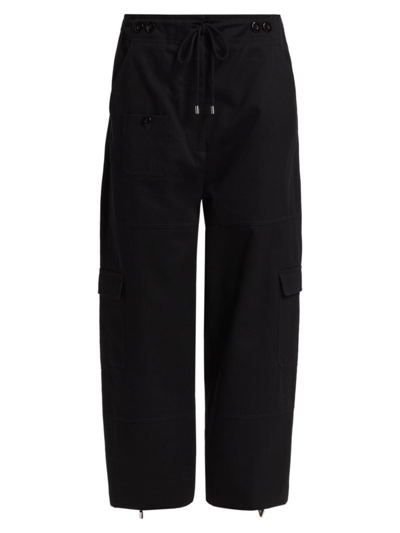 Shop Totême Women's Cotton Cargo Trousers In Black