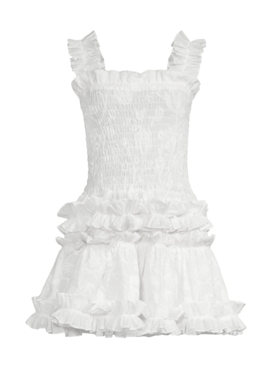 Shop Waimari Women's Core Alfresco Smocked Cotton Minidress In White