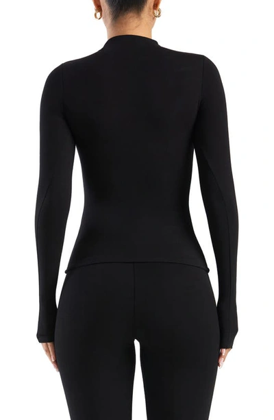 Shop Naked Wardrobe Smooth As Butter Mock Neck Top In Black