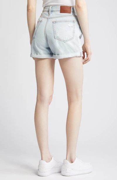 Hidden Jeans High Waist Rolled Cuff Denim Shorts In Light Wash