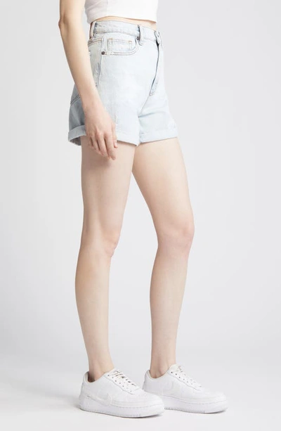 Hidden Jeans High Waist Rolled Cuff Denim Shorts In Light Wash