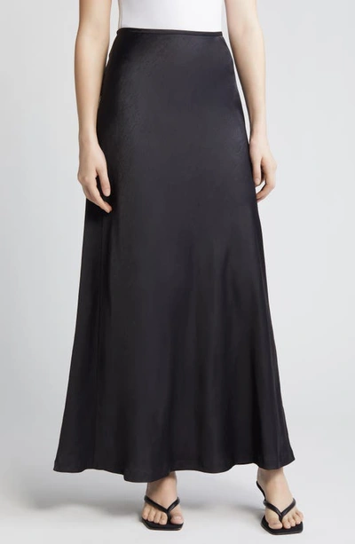 Shop Kobi Halperin Dominique Satin Maxi Skirt In Black