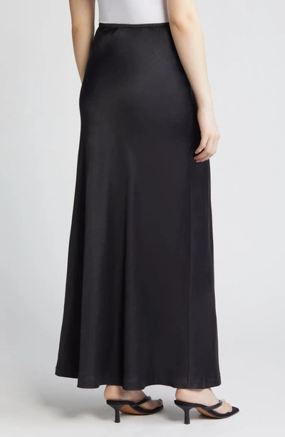 Shop Kobi Halperin Dominique Satin Maxi Skirt In Black