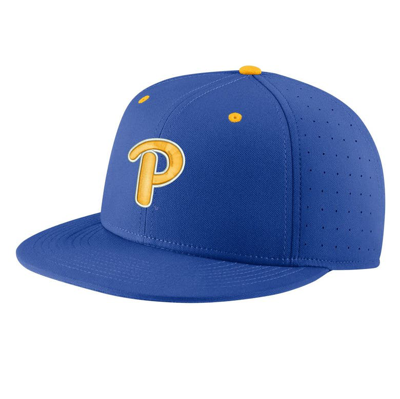Shop Nike Royal Pitt Panthers Aero True Baseball Performance Fitted Hat