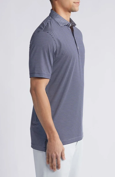 Johnnie-o Michael Stripe Performance Golf Polo In Navy
