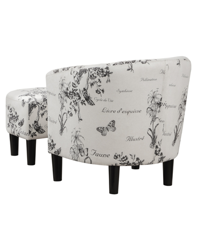 Shop Convenience Concepts 26.25" Print Canvas Churchill Accent Chair With Ottoman In Botanical Print
