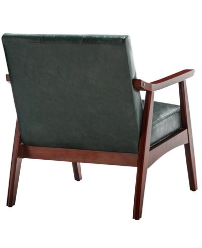 Convenience Concepts 27.5" Faux Leather Natalie Accent Chair In Hunter Green Faux Leather,espresso
