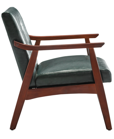 Convenience Concepts 27.5" Faux Leather Natalie Accent Chair In Hunter Green Faux Leather,espresso