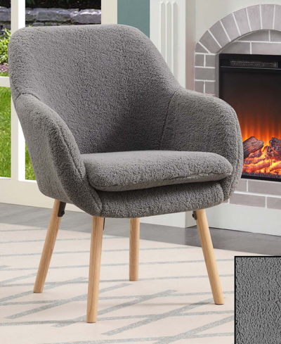 Convenience Concepts 25.25" Sherpa Charlotte Accent Chair In Sherpa Gray