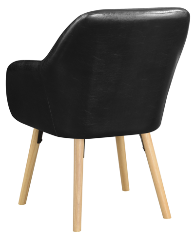 Convenience Concepts 25.25" Faux Leather Charlotte Wingback Upholstered Accent Armchair In Black Faux Leather