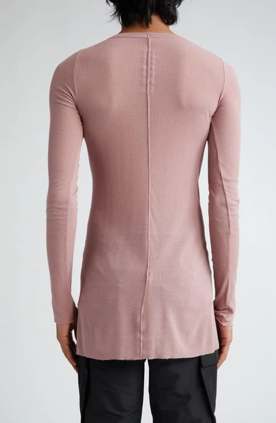 Shop Rick Owens Forever Rib Jersey T-shirt In Dusty Pink