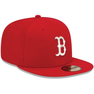 Shop New Era Red Boston Red Sox White Logo 59fifty Fitted Hat