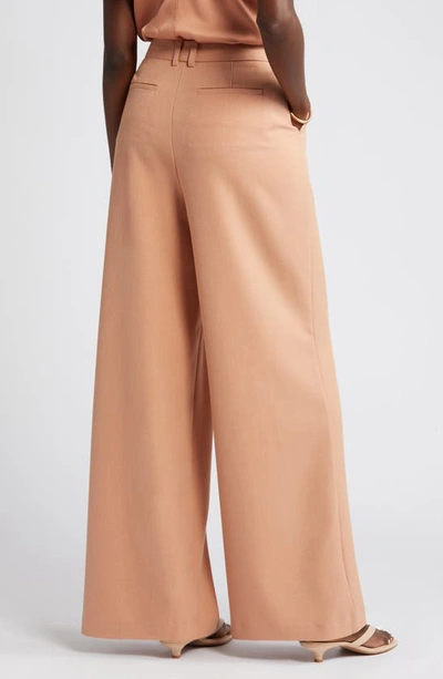 Nordstrom Double Pleat Wide Leg Pants In Tan Cork