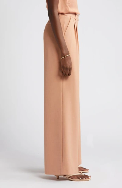 Nordstrom Double Pleat Wide Leg Pants In Tan Cork