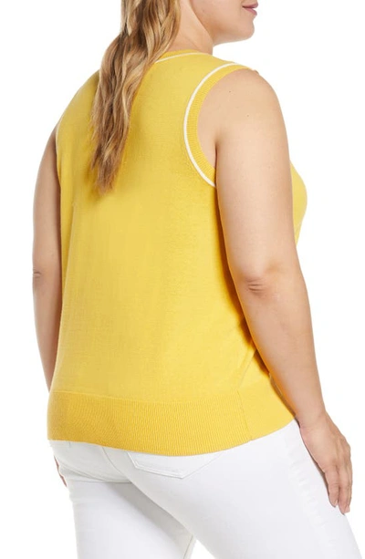 Shop Court & Rowe Tipped Sweater Vest In Canary Gold
