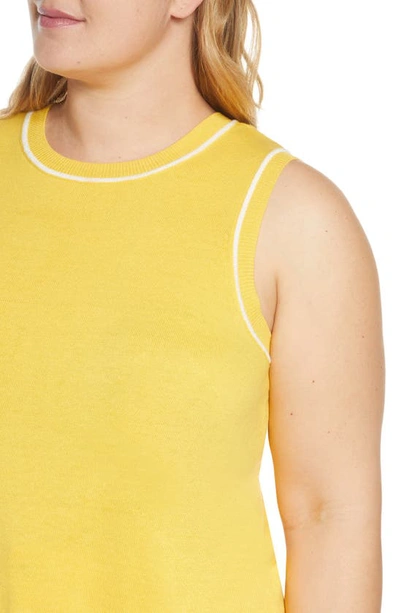 Shop Court & Rowe Tipped Sweater Vest In Canary Gold