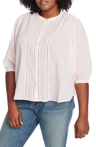 Shop Court & Rowe Ladder Trim Clip Dot Shirt In Chambray Pink