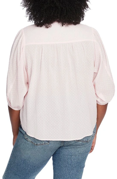 Shop Court & Rowe Ladder Trim Clip Dot Shirt In Chambray Pink