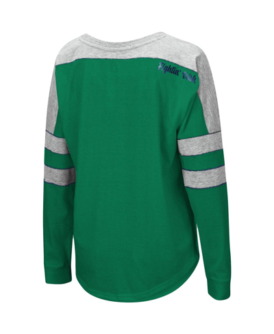 Shop Colosseum Women's  Green Notre Dame Fighting Irish Trey Dolman Long Sleeve T-shirt
