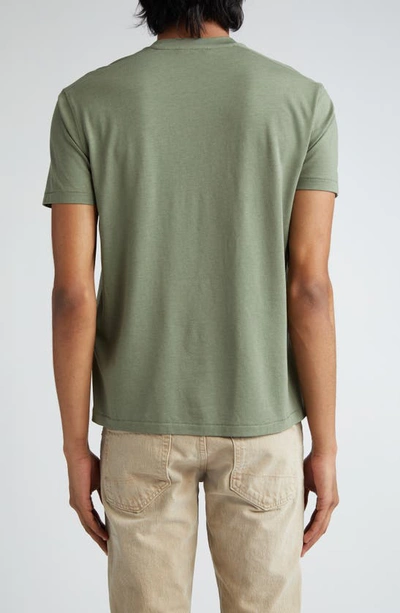 Shop Tom Ford Short Sleeve Crewneck T-shirt In Pale Army