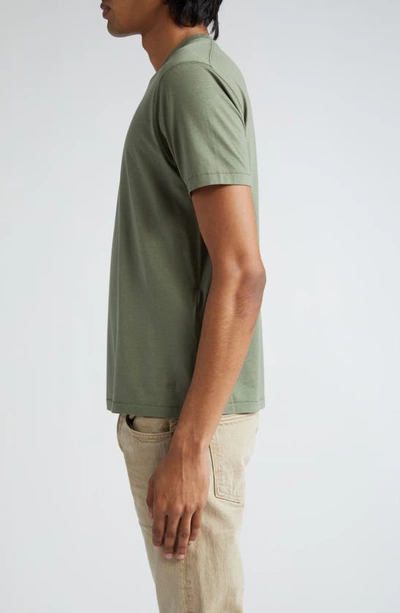 Shop Tom Ford Short Sleeve Crewneck T-shirt In Pale Army