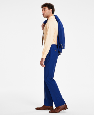 Shop Tayion Collection Men's Classic-fit Solid Suit Pants In Bright Blue Solid