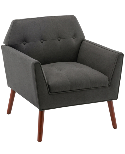 Shop Convenience Concepts 30" Polyester Andy Mid Century Modern Accent Lounge Armchair In Dark Gray Fabric,espresso
