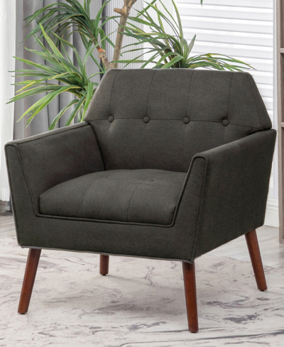 Shop Convenience Concepts 30" Polyester Andy Mid Century Modern Accent Lounge Armchair In Dark Gray Fabric,espresso