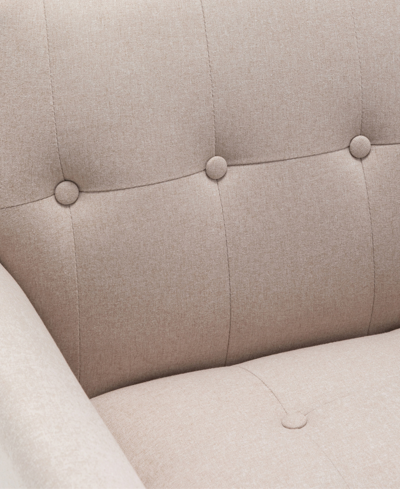 Convenience Concepts 30" Polyester Andy Mid Century Modern Accent Lounge Armchair In Sandy Beige Fabric,espresso