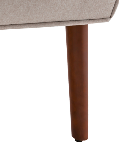 Convenience Concepts 30" Polyester Andy Mid Century Modern Accent Lounge Armchair In Sandy Beige Fabric,espresso