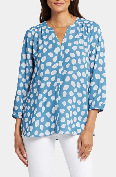 Shop Nydj Pintuck Blouse In Delilah Dots