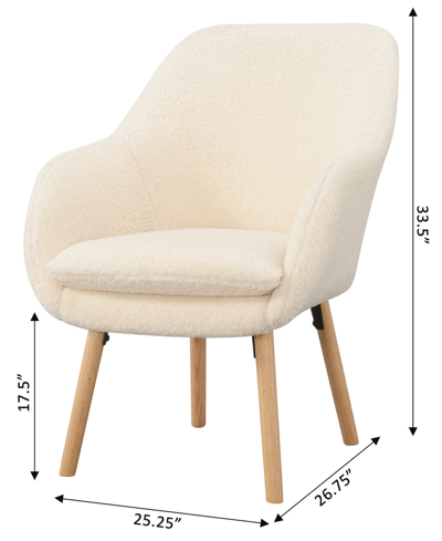 Convenience Concepts 25.25" Sherpa Charlotte Sherpa Accent Chair In Sherpa Creme