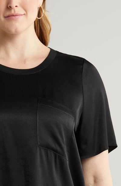 Shop Nordstrom Woven Pocket T-shirt In Black