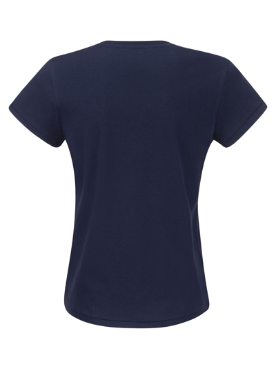 Shop Polo Ralph Lauren Crewneck Cotton T-shirt In Navy Blue
