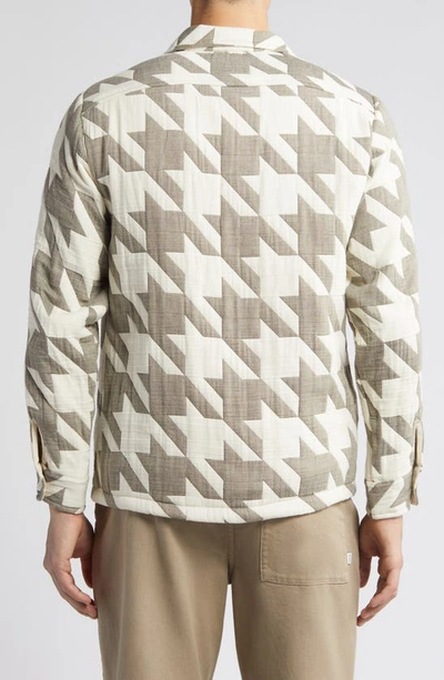 Shop Wax London Whiting Houndstooth Cotton Blend Shirt Jacket In Ecru