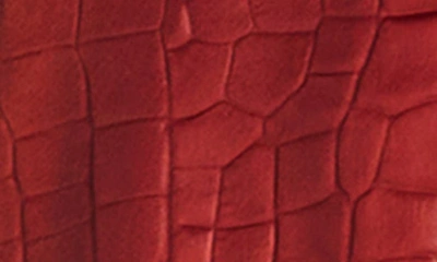 St John Croc-embossed Italian Fluid Satin Tank Top In Auburn