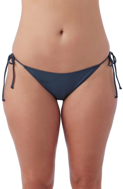 Shop O'neill Saltwater Solids Maracas Side Tie Bikini Bottoms In Slate