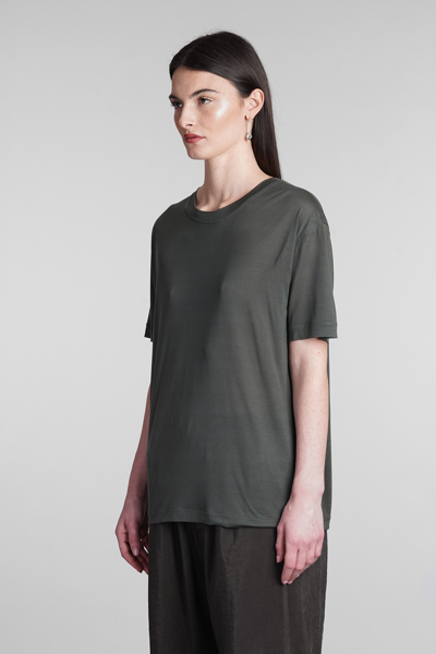 Shop Lemaire T-shirt In Green Silk